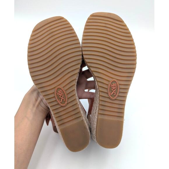Söfft Inez Espadrille Wedge Sandal Open Toe Women's Papaya Size US7M EU37.5 - Picture 8 of 13